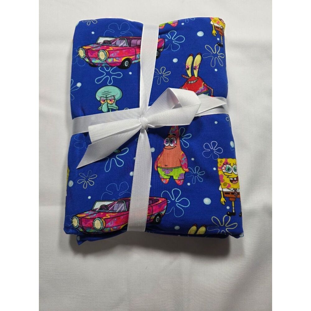 SpongeBob SquarePants 30x40 Baby Blanket Blue Character Print NWT